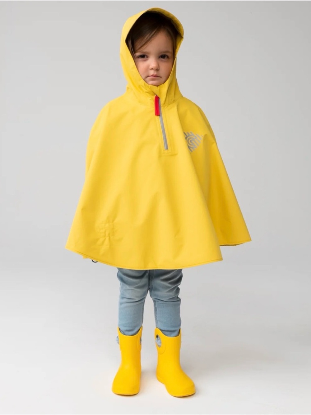 Cleverhood Kids Hooded Yellow Rain Poncho - Lightweight Waterproof Rain Cape